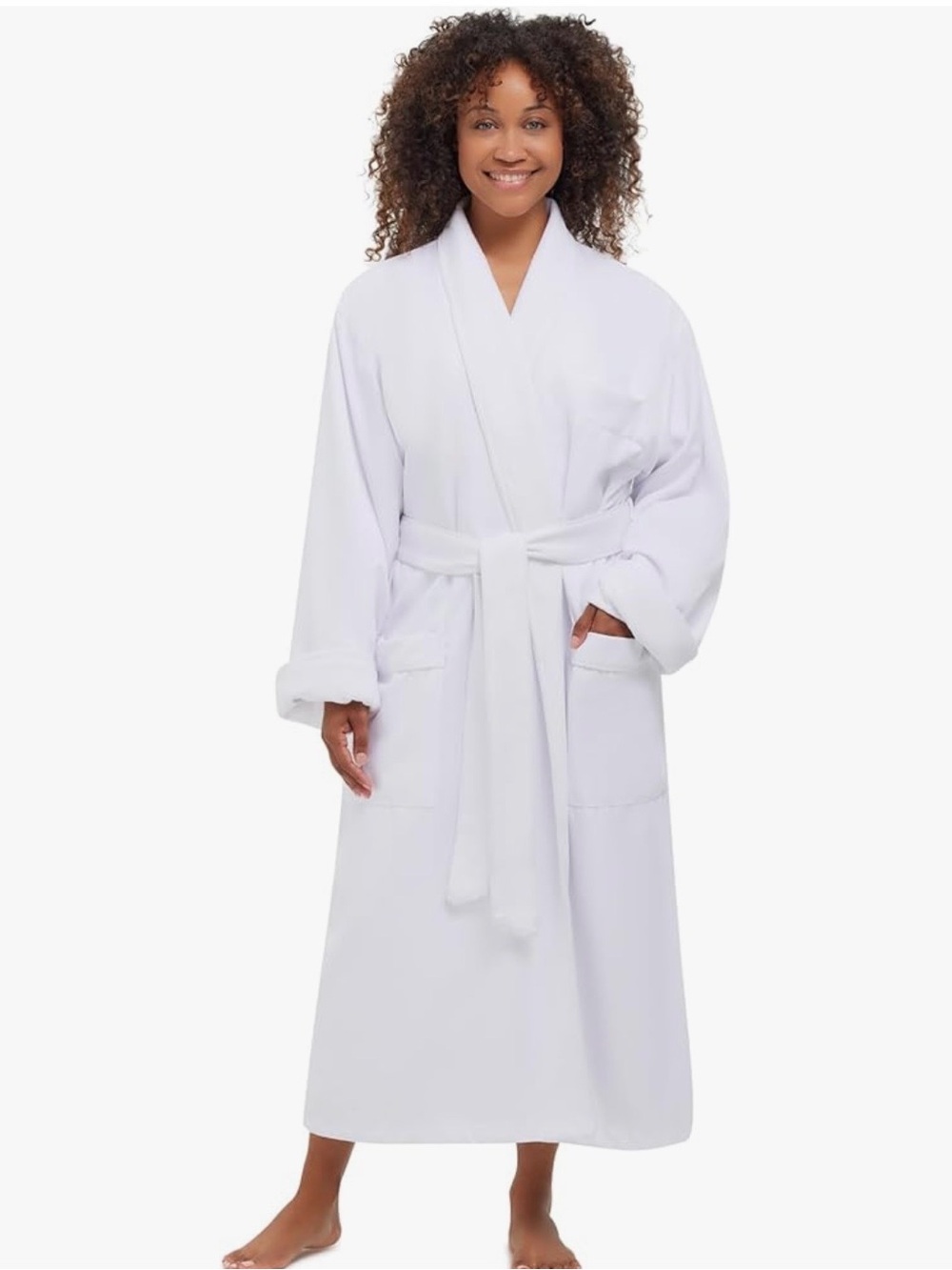 Terry Lined Microfiber Hotel Robe - Luxury Spa Bathrobe by Monarch/Cypress - Med